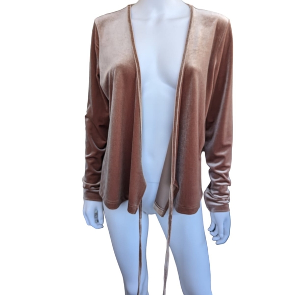 Madewell Velvet Wrap Crossover Top, Long Sleeve with Stretch - Picture 4 of 12